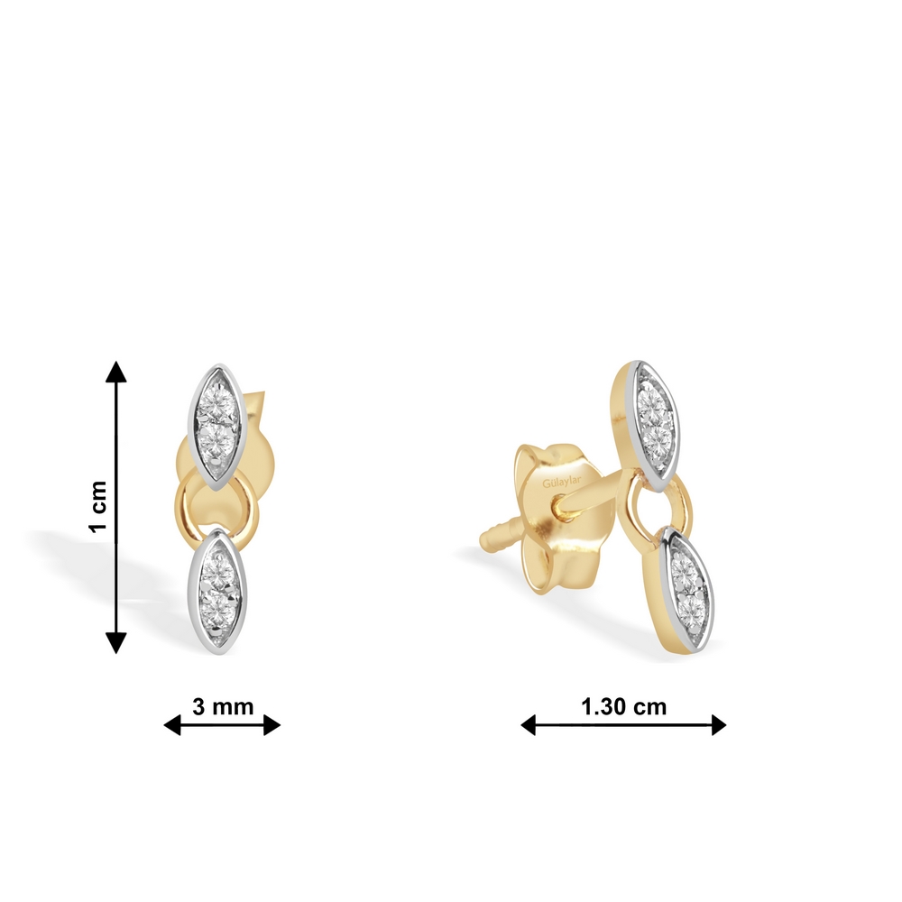 0,05 Karat Pırlanta Minimal Küpe