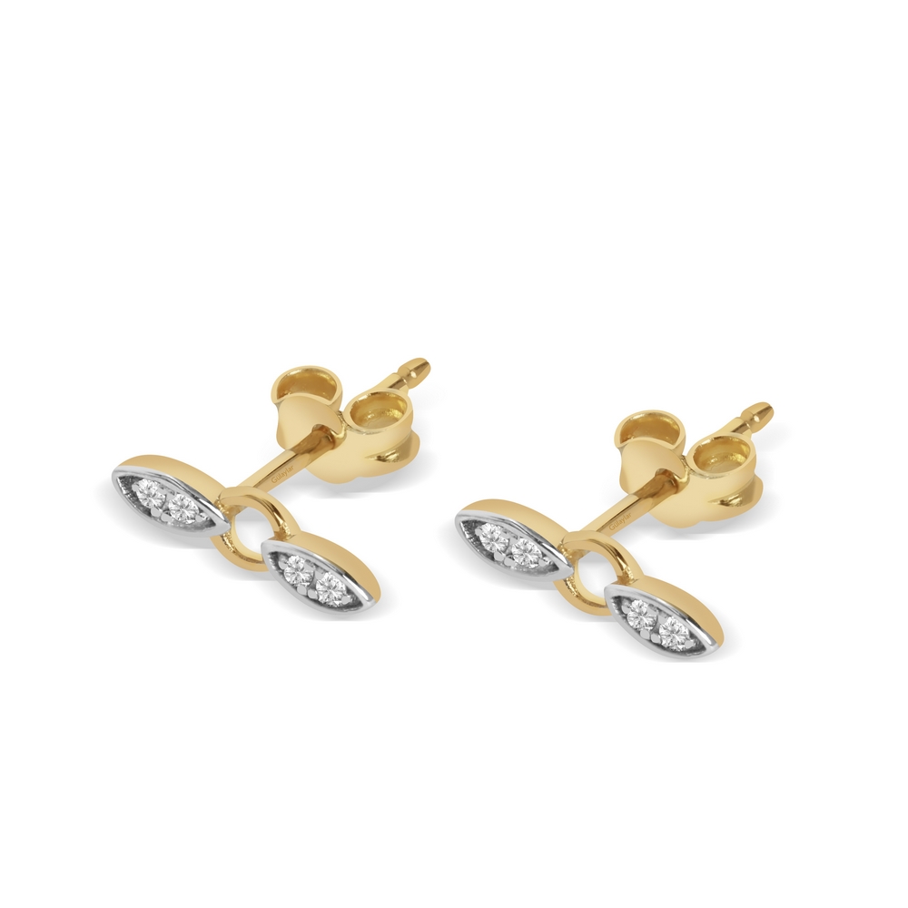 0,05 Karat Pırlanta Minimal Küpe