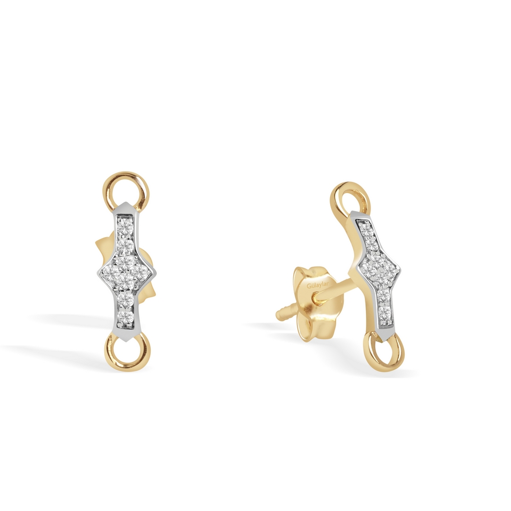 0,09 Karat Pırlanta Minimal Küpe