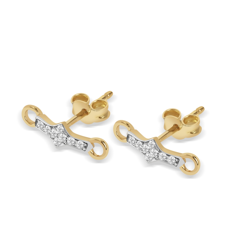 0,09 Karat Pırlanta Minimal Küpe