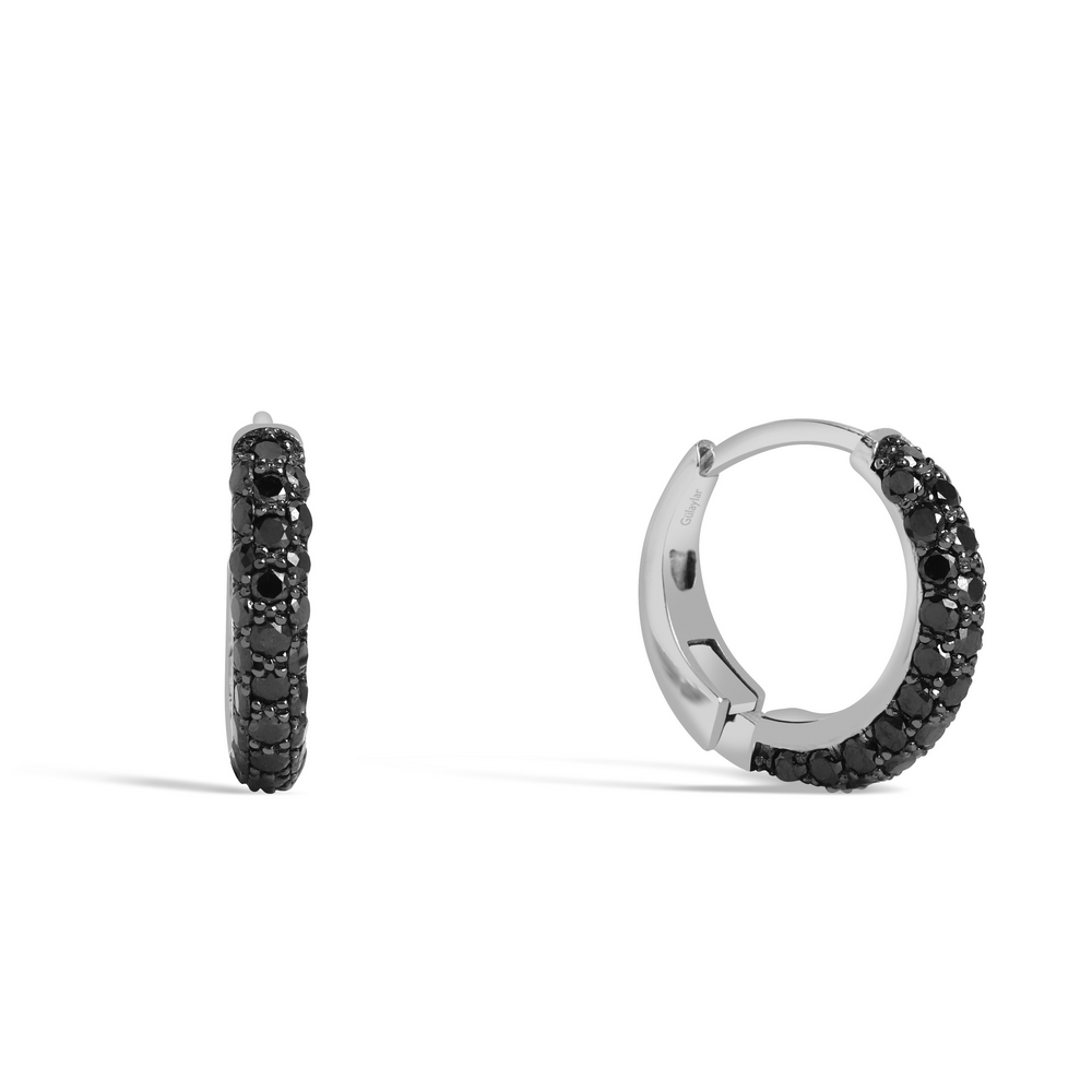 1,12 Karat Siyah Pırlanta Halka Küpe