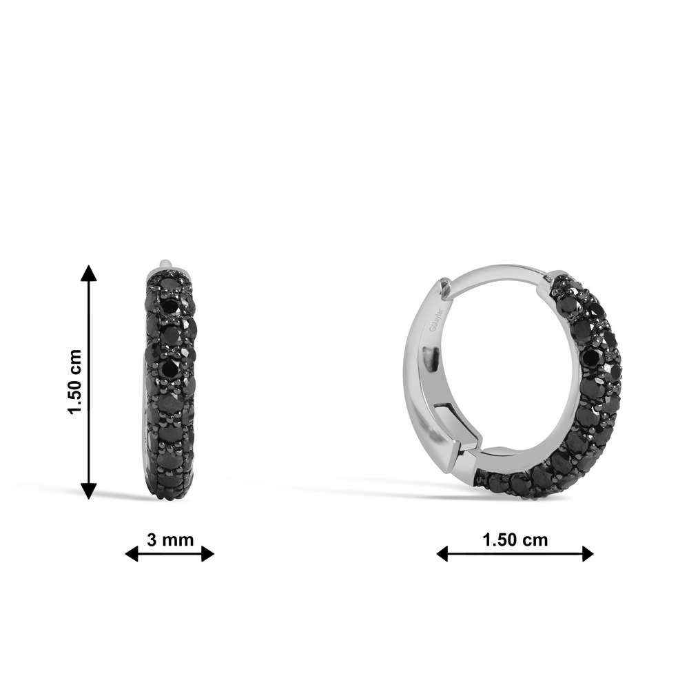 1,12 Karat Siyah Pırlanta Halka Küpe