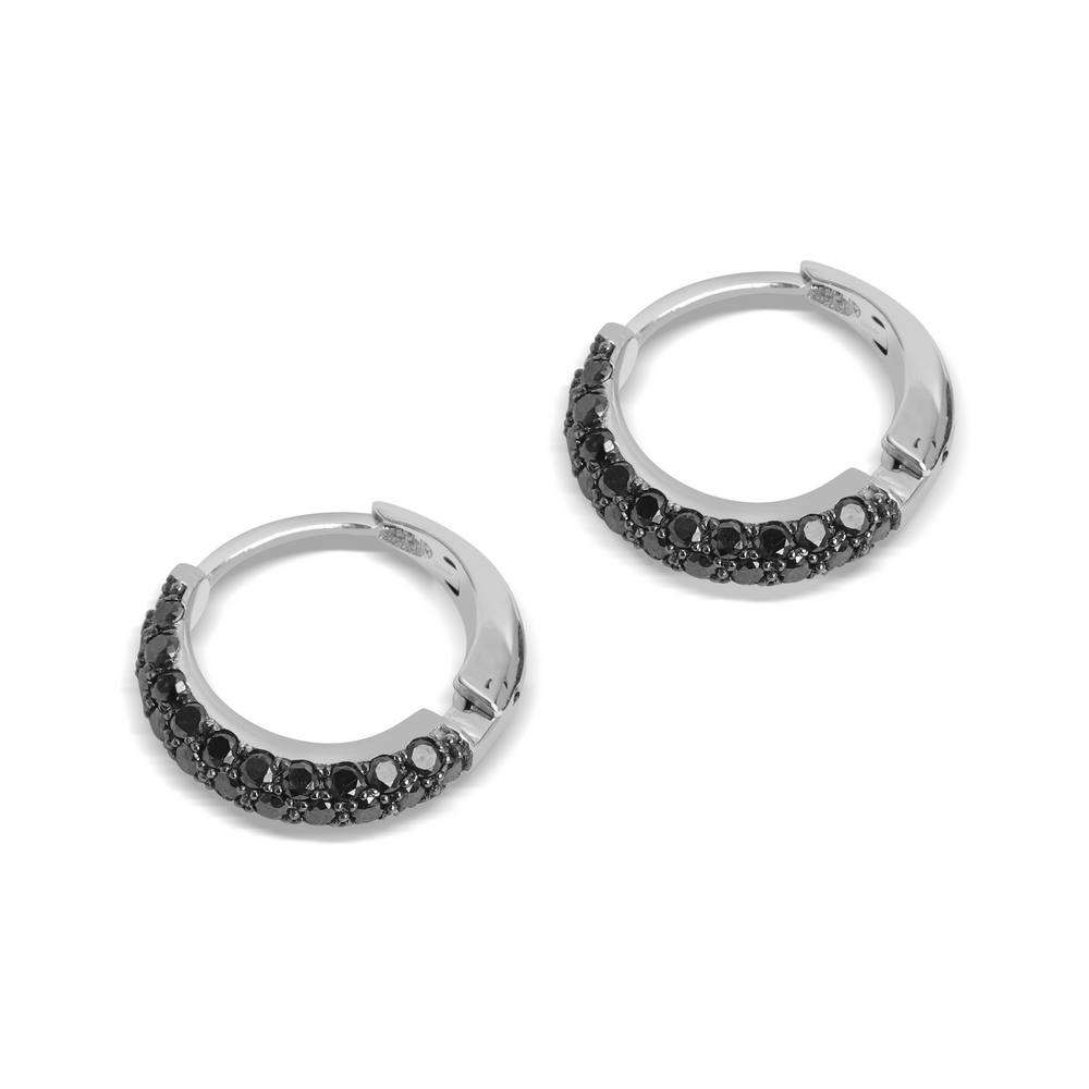 1,12 Karat Siyah Pırlanta Halka Küpe