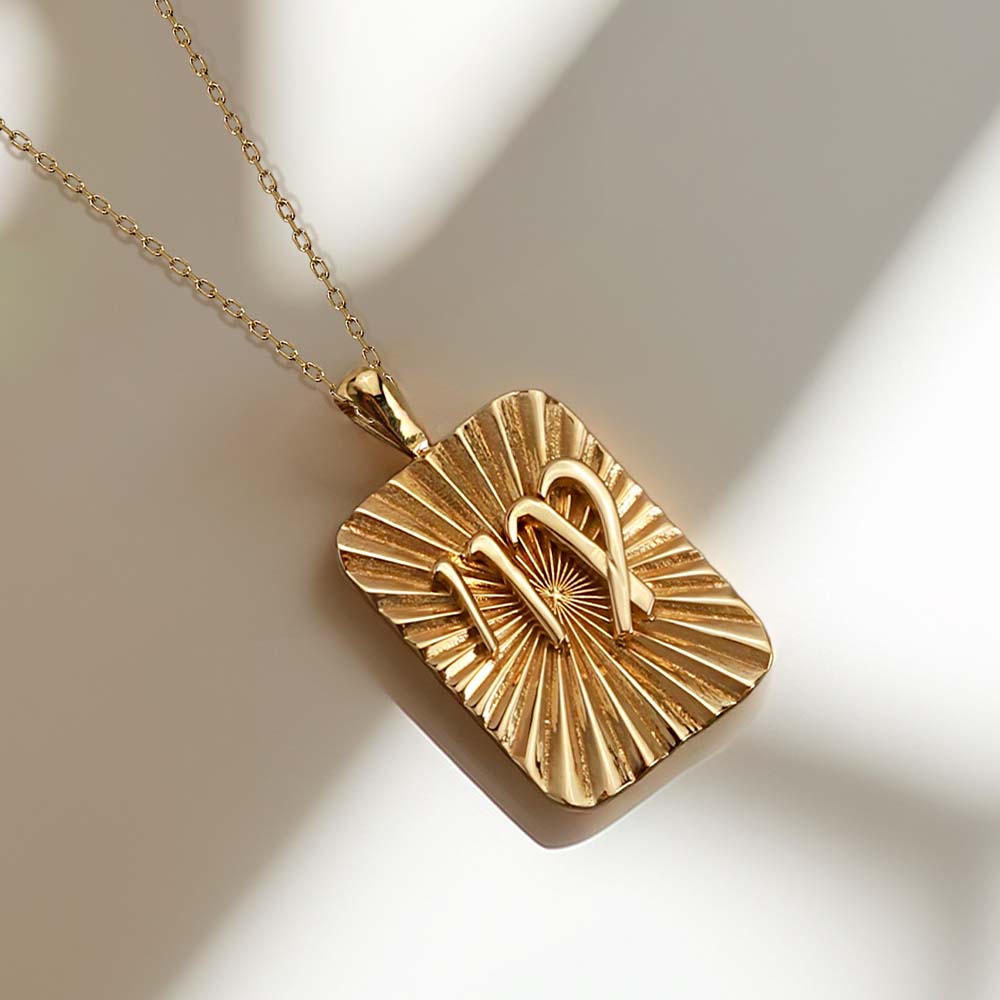 14 Ayar Başak Burç Plaka Kolye