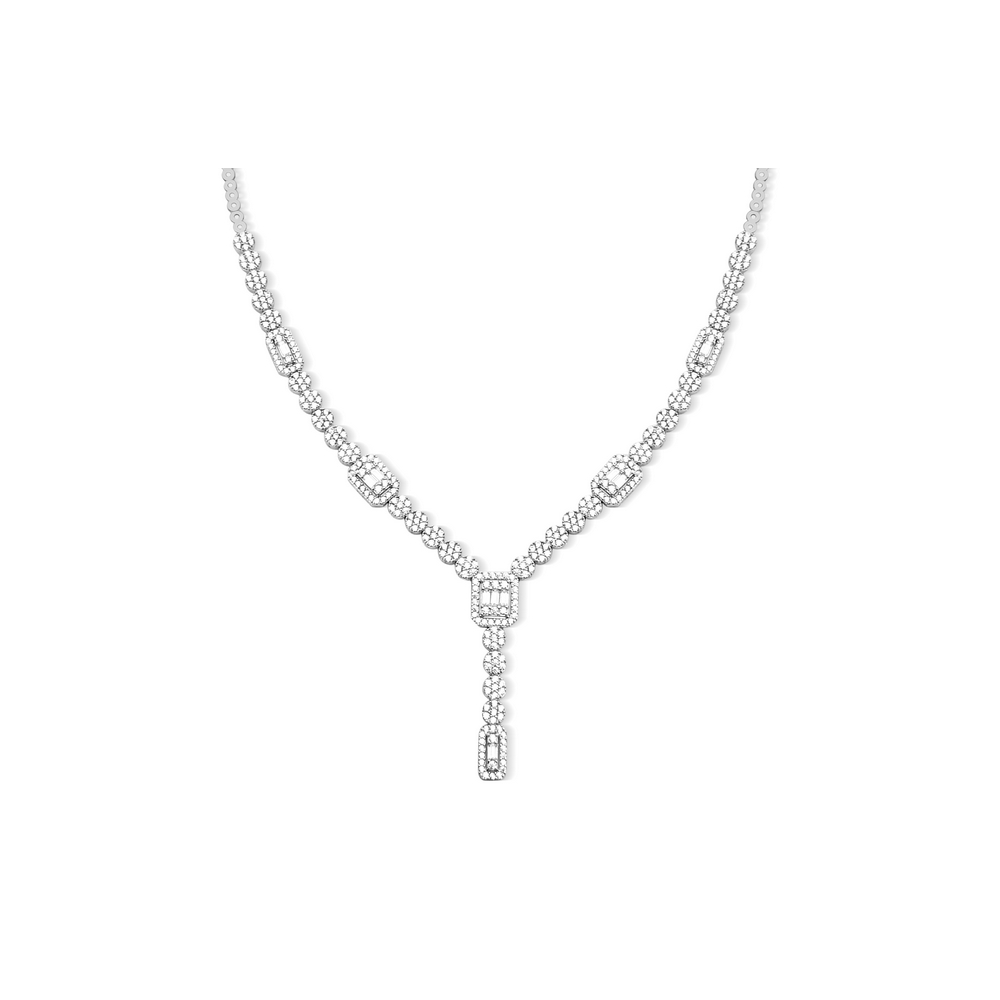 14 Ayar Beyaz Altın Baget Gerdanlık