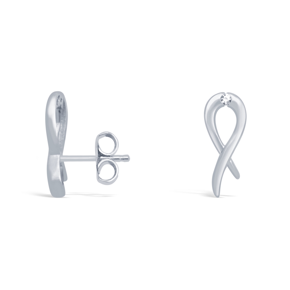 14 Ayar Beyaz Altın Fiyonk Figürlü Küpe