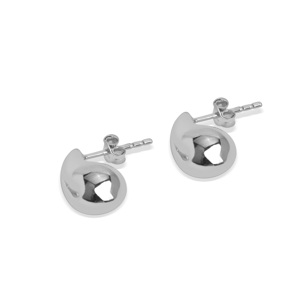 14 Ayar Beyaz Altın Gözyaşı Damlası Figürlü Küpe