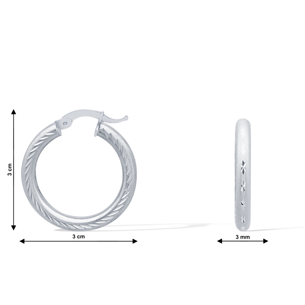 14 Ayar Beyaz Altın Halka Küpe