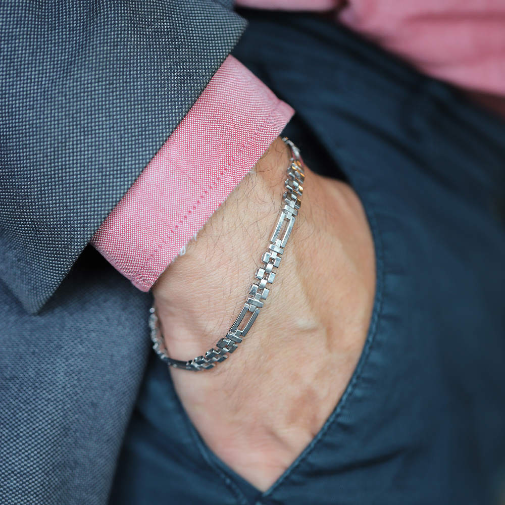 14 Ayar Beyaz Altın Klasik Bileklik