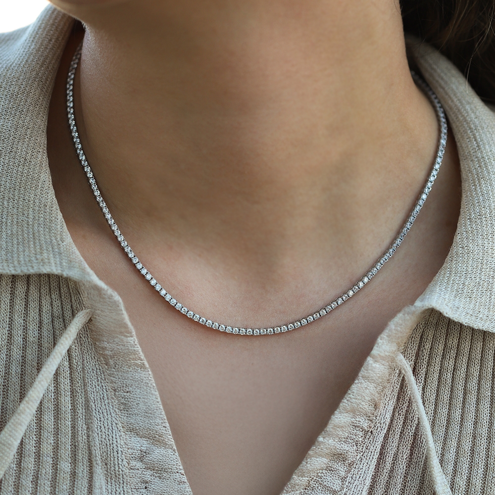 14 Ayar Beyaz Altın Suyolu Gerdanlık