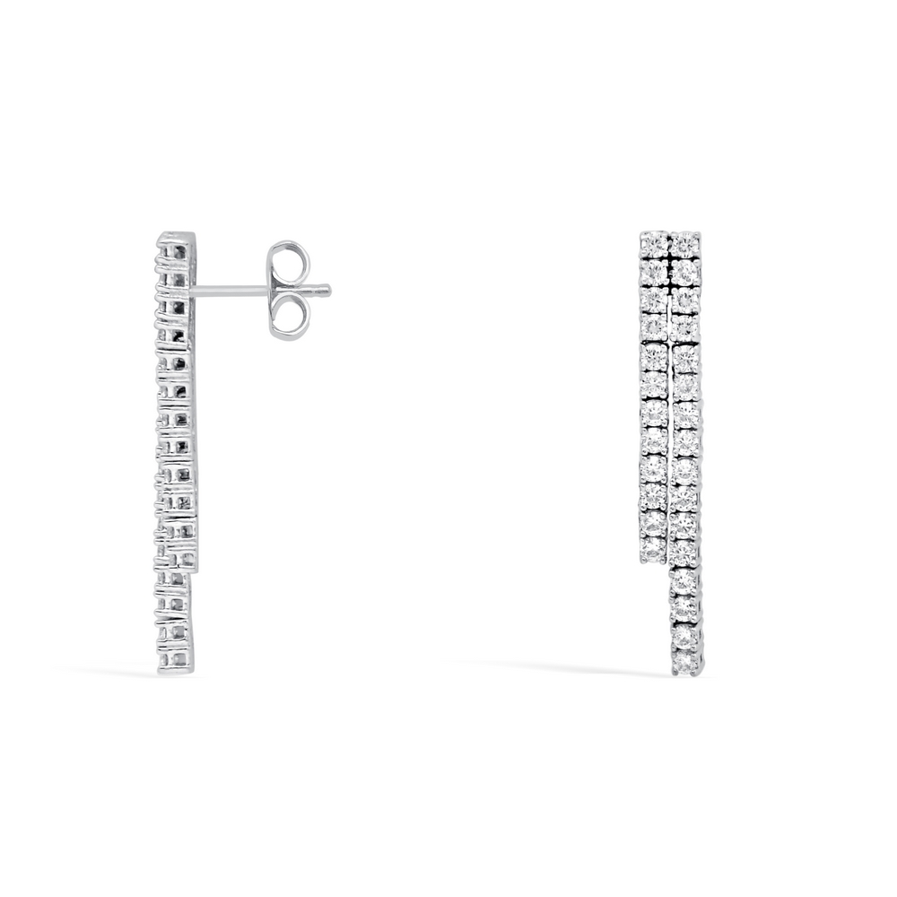 14 Ayar Beyaz Altın Suyolu Küpe