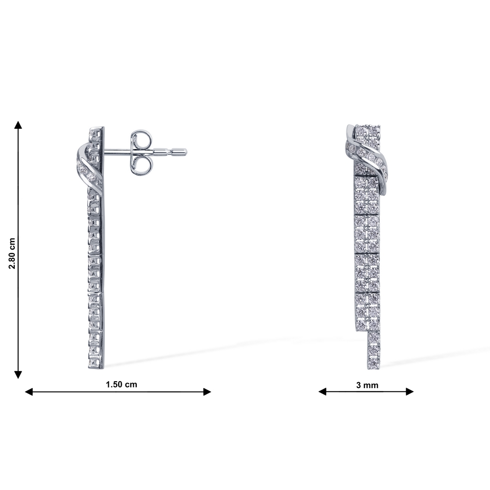 14 Ayar Beyaz Altın Su Yolu Küpe