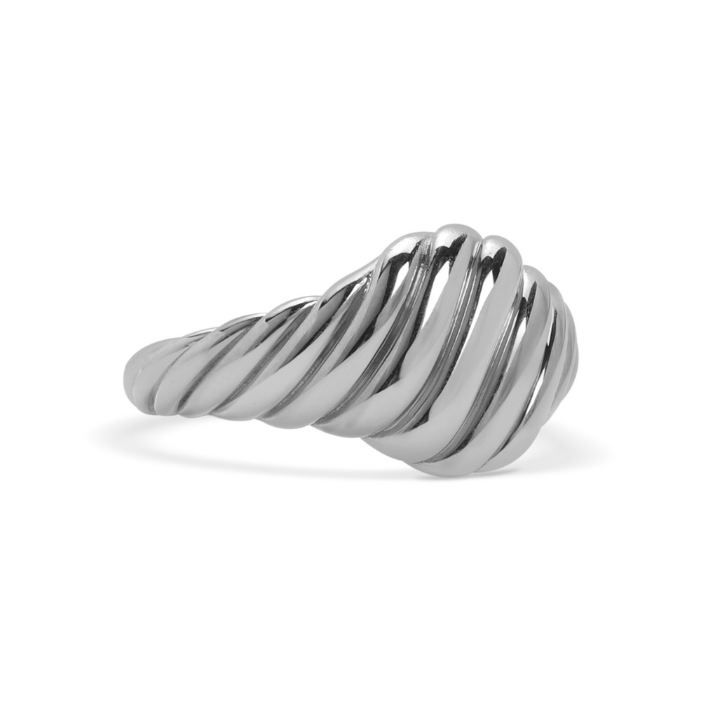 14 Ayar Beyaz Altın Trend Burgu Yüzük