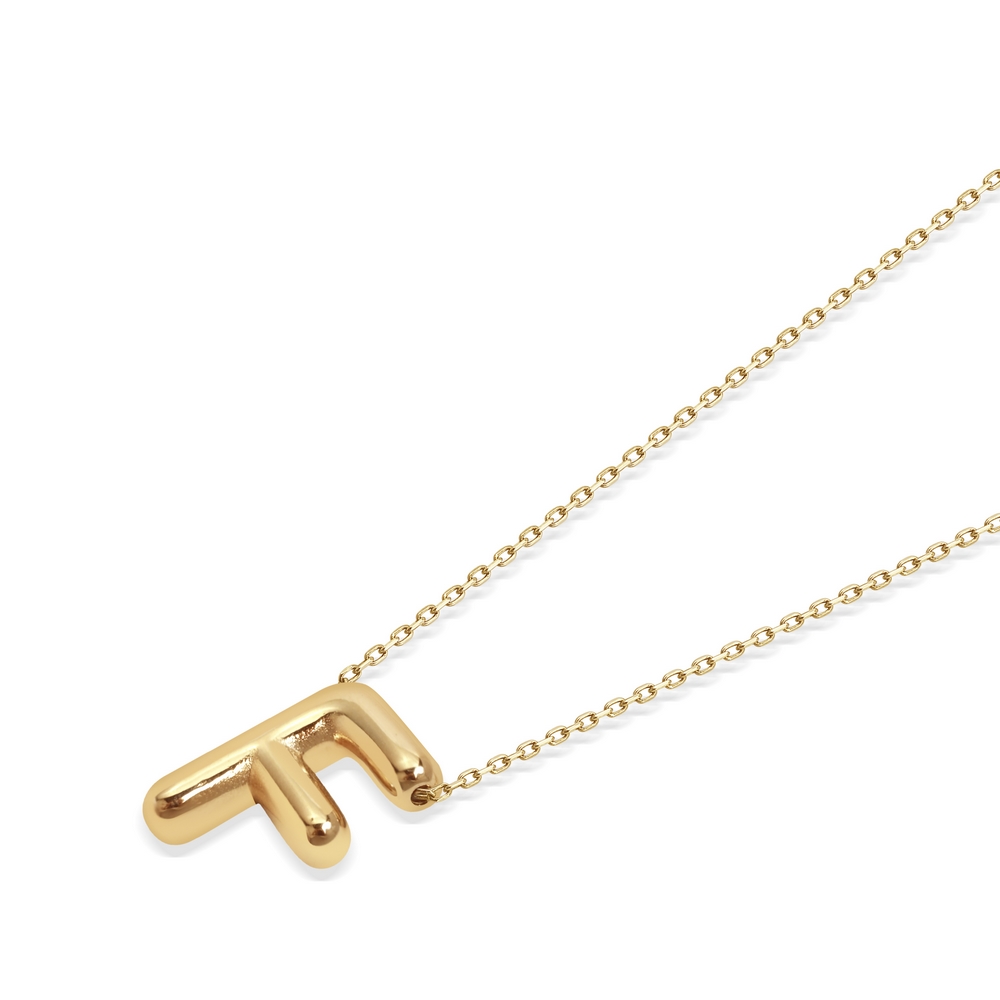 14 Ayar F Harf Bubble Kolye