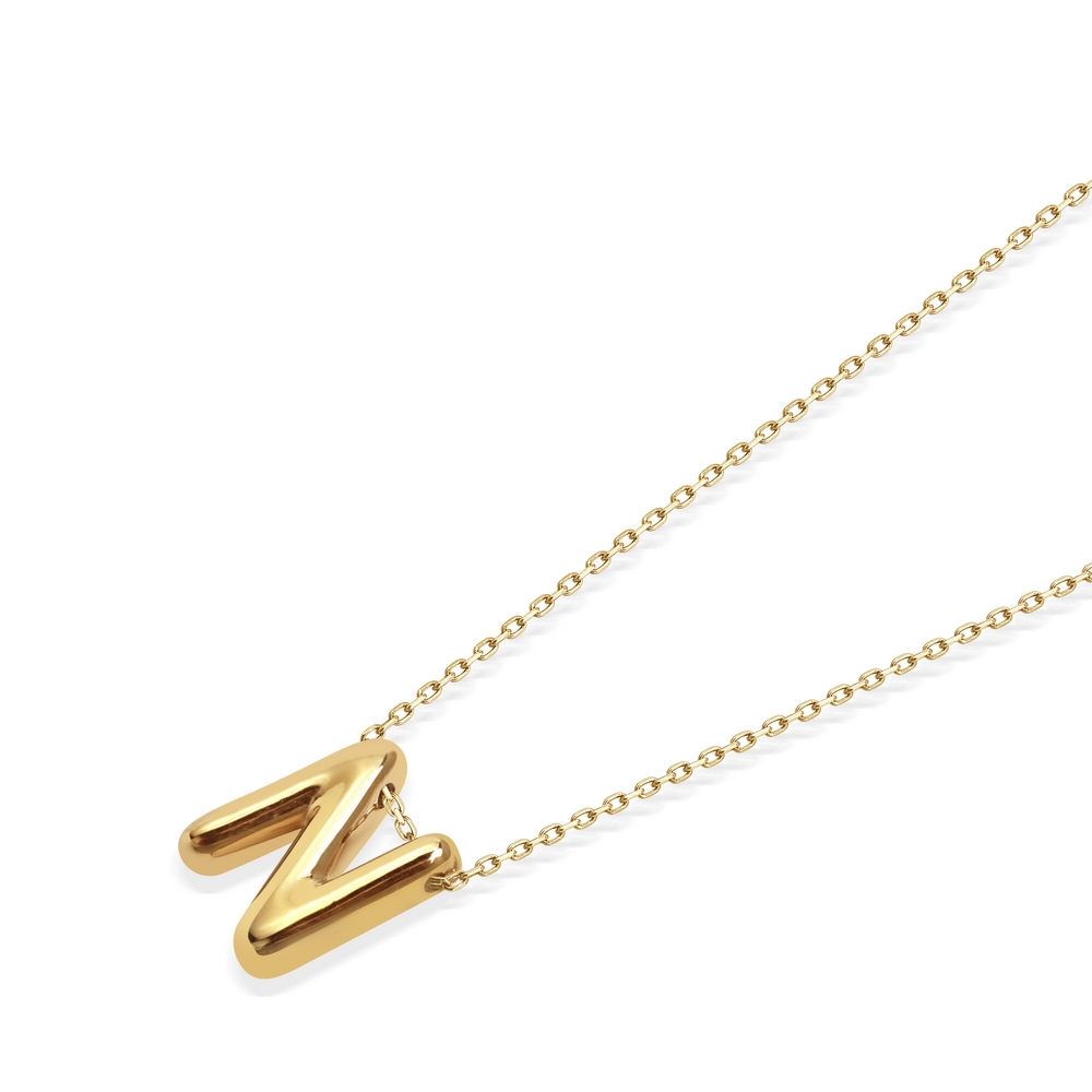 14 Ayar N Harf Bubble Kolye