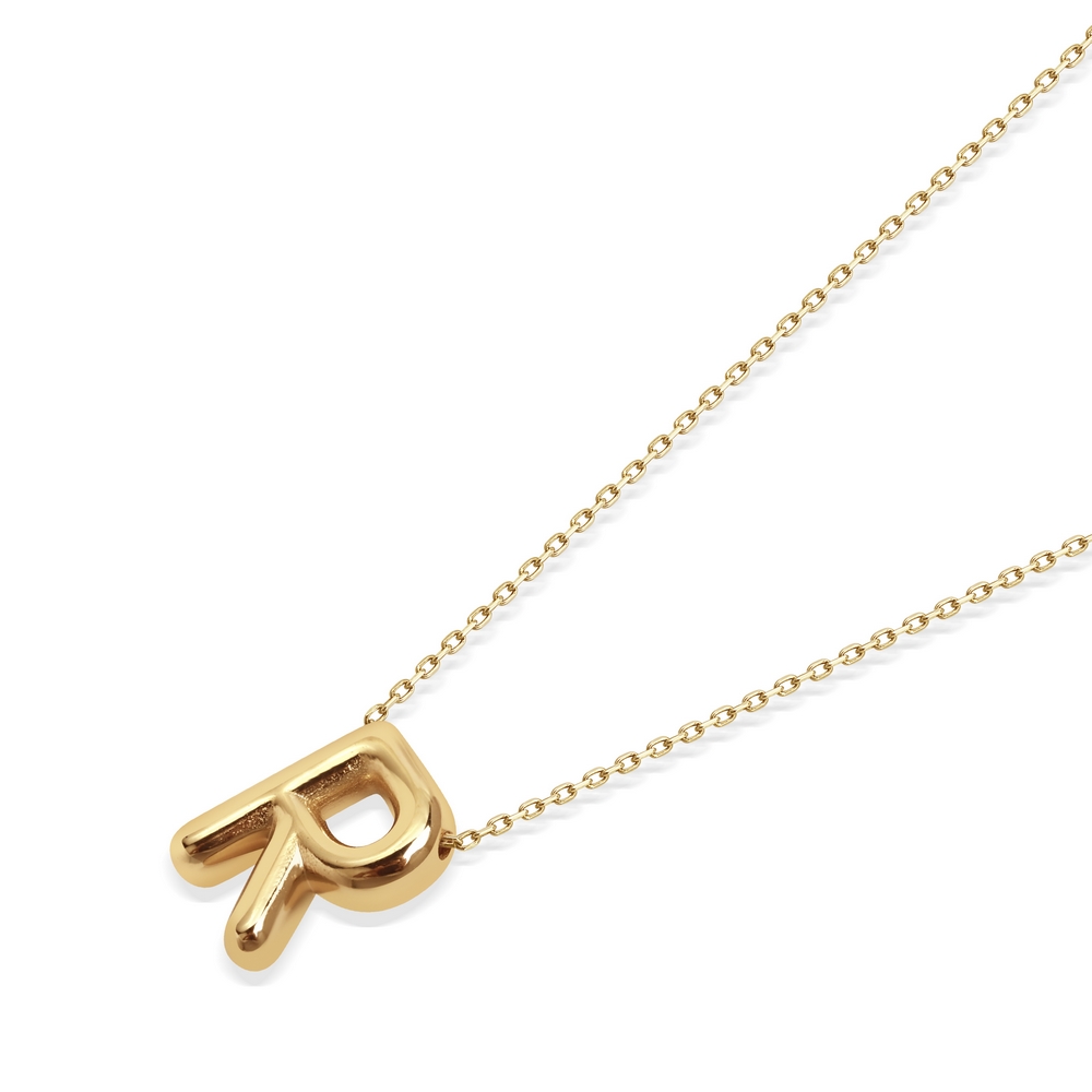 14 Ayar R Harf Bubble Kolye