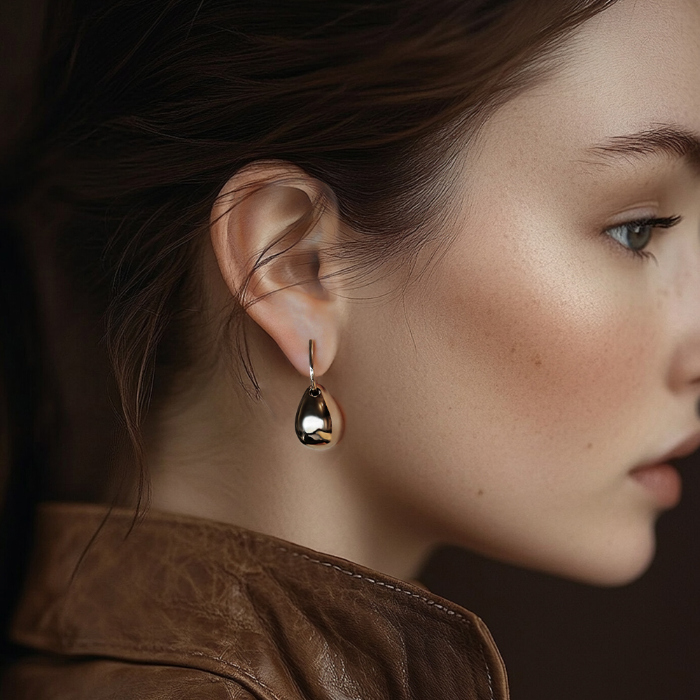 14 Ayar Rose Altın Trend Damla Küpe