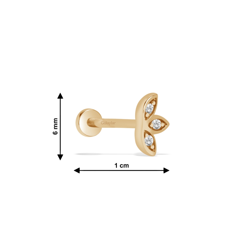 14 Ayar Rose Altın Lotus Tragus Piercing