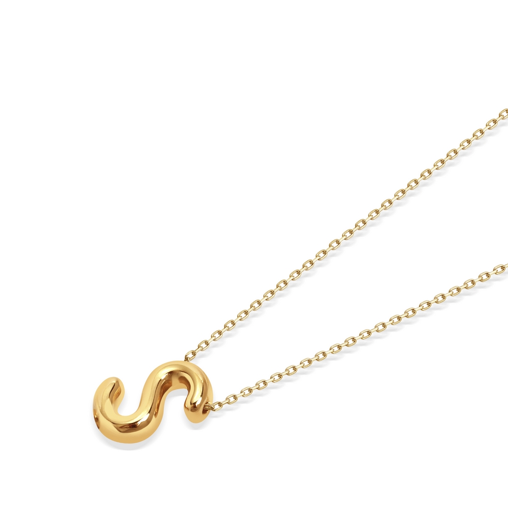 14 Ayar S Harf Bubble Kolye