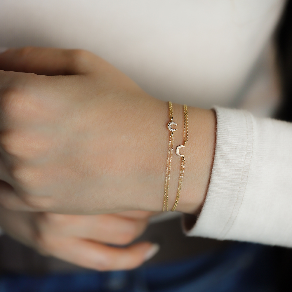 14 Ayar Sarı Altın At Nalı Minimal Bileklik