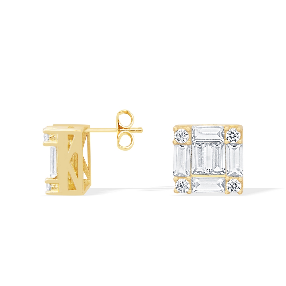 14 Ayar Sarı Altın Baget Küpe