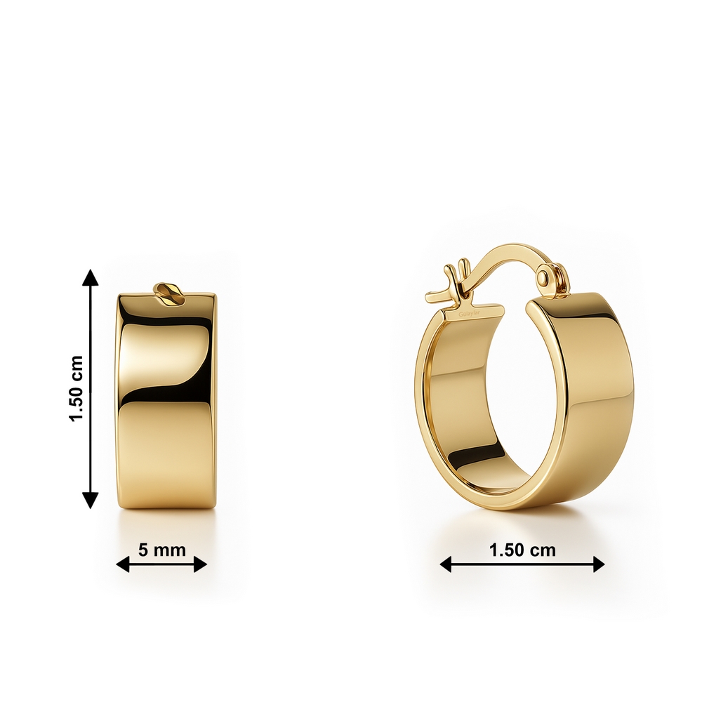 14 Ayar Sarı Altın Bombe Halka Küpe