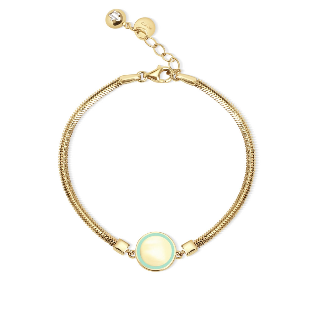 14 Ayar Sarı Altın Çift Taraflı Nazar Boncuklu Bileklik