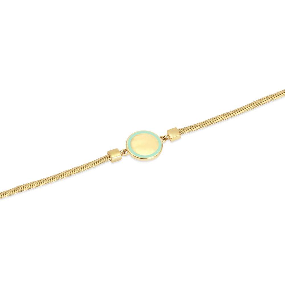 14 Ayar Sarı Altın Çift Taraflı Nazar Boncuklu Bileklik