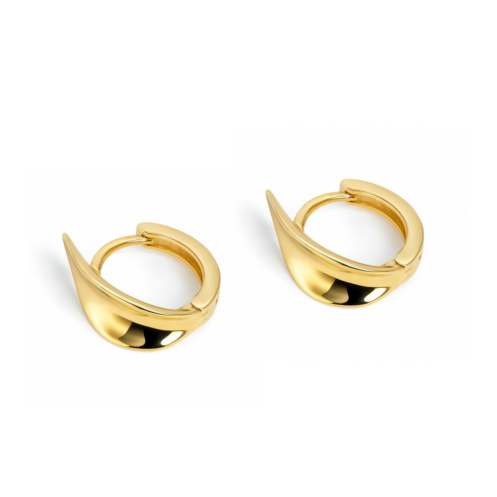 14 Ayar Sarı Altın Damla Halka Küpe