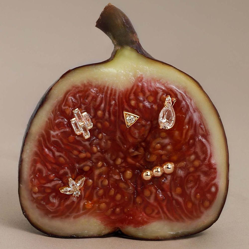 14 Ayar Sarı Altın Damla Taş Tragus Piercing