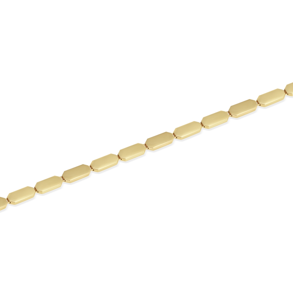 14 Ayar Sarı Altın Dikdörtgen Plaka Bileklik