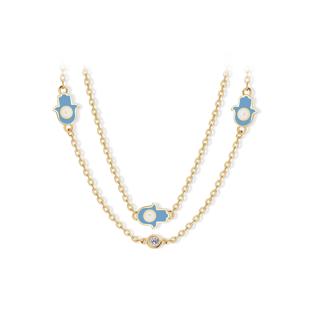 14 Ayar Sarı Altın Fatma Ana Eli Figürlü Kolye