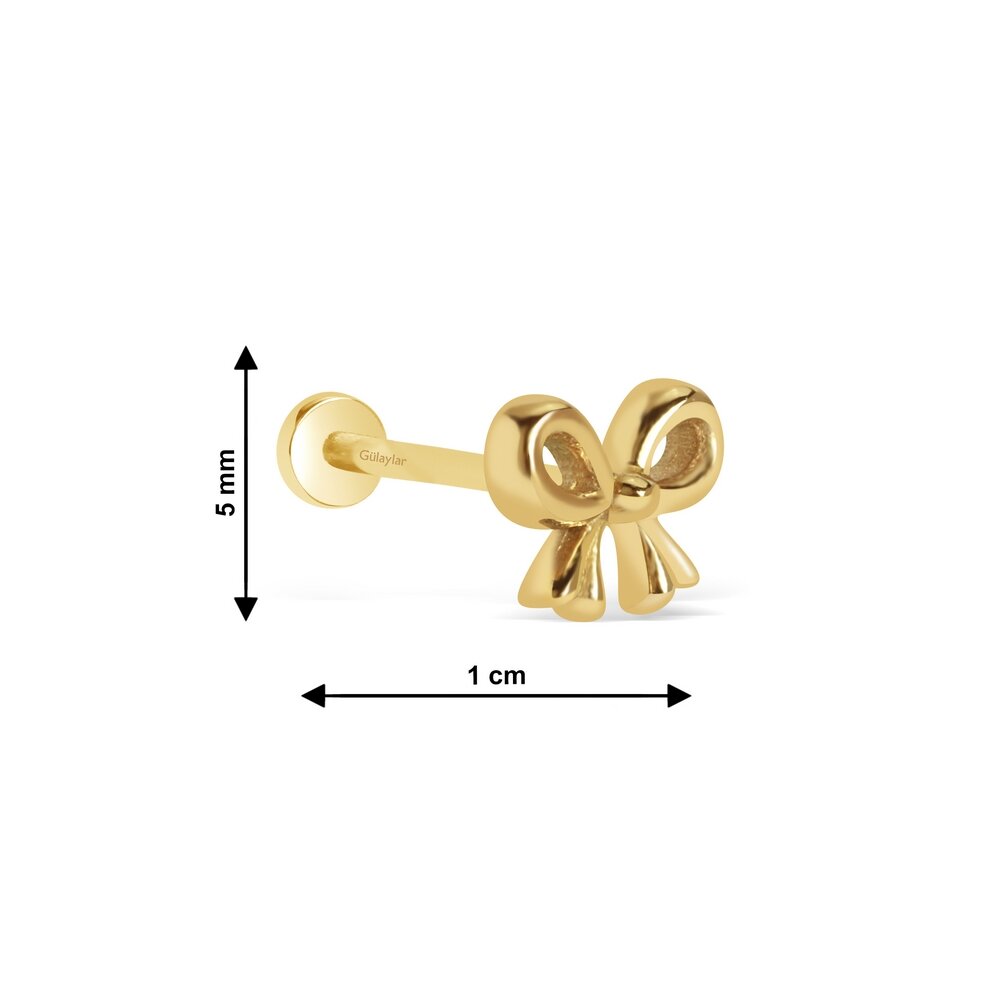 14 Ayar Sarı Altın Fiyonk Tragus Piercing