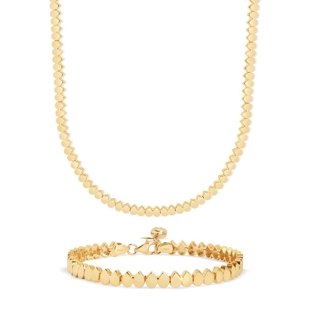 14 Ayar Sarı Altın Geometrik Taşsız Bileklik