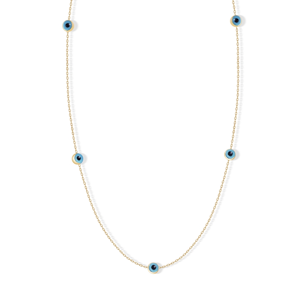 14 Ayar Sarı Altın Göz Figürlü Kolye