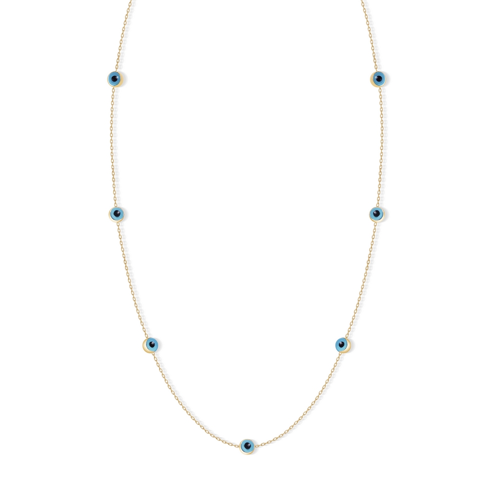 14 Ayar Sarı Altın Göz Figürlü Kolye