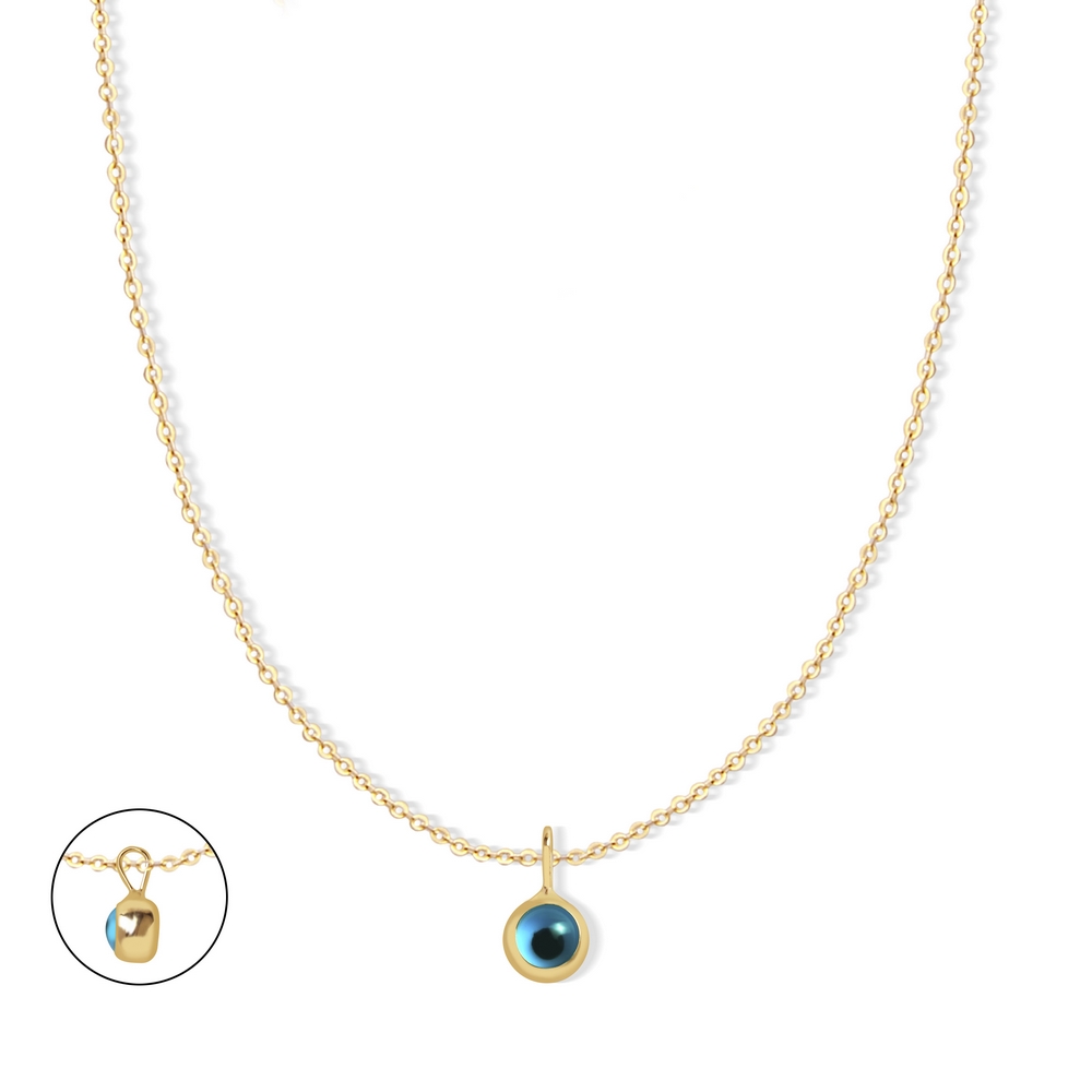 14 Ayar Sarı Altın Göz Figürlü Kolye