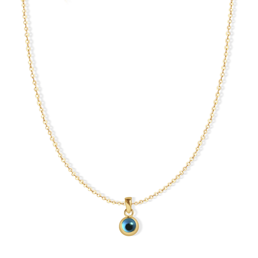 14 Ayar Sarı Altın Göz Figürlü Kolye