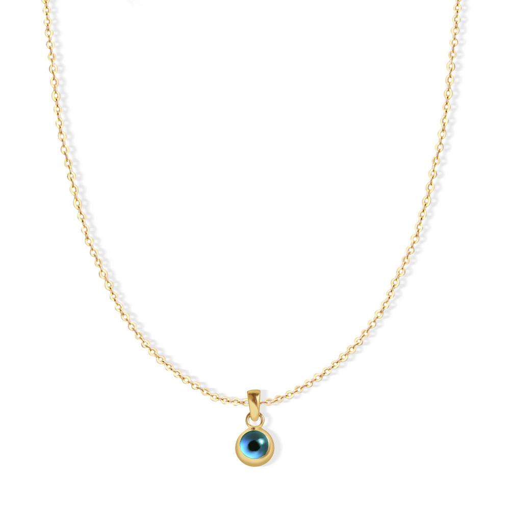 14 Ayar Sarı Altın Göz Figürlü Kolye