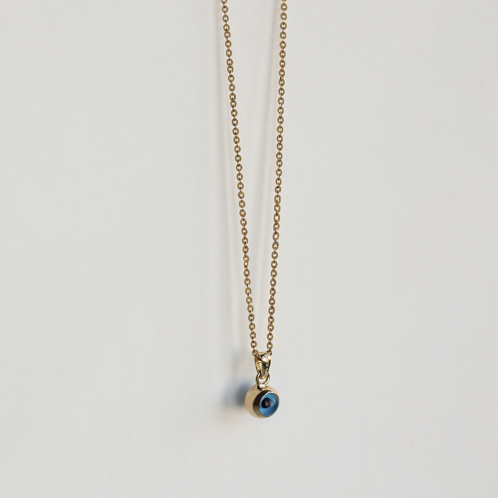 14 Ayar Sarı Altın Göz Figürlü Kolye