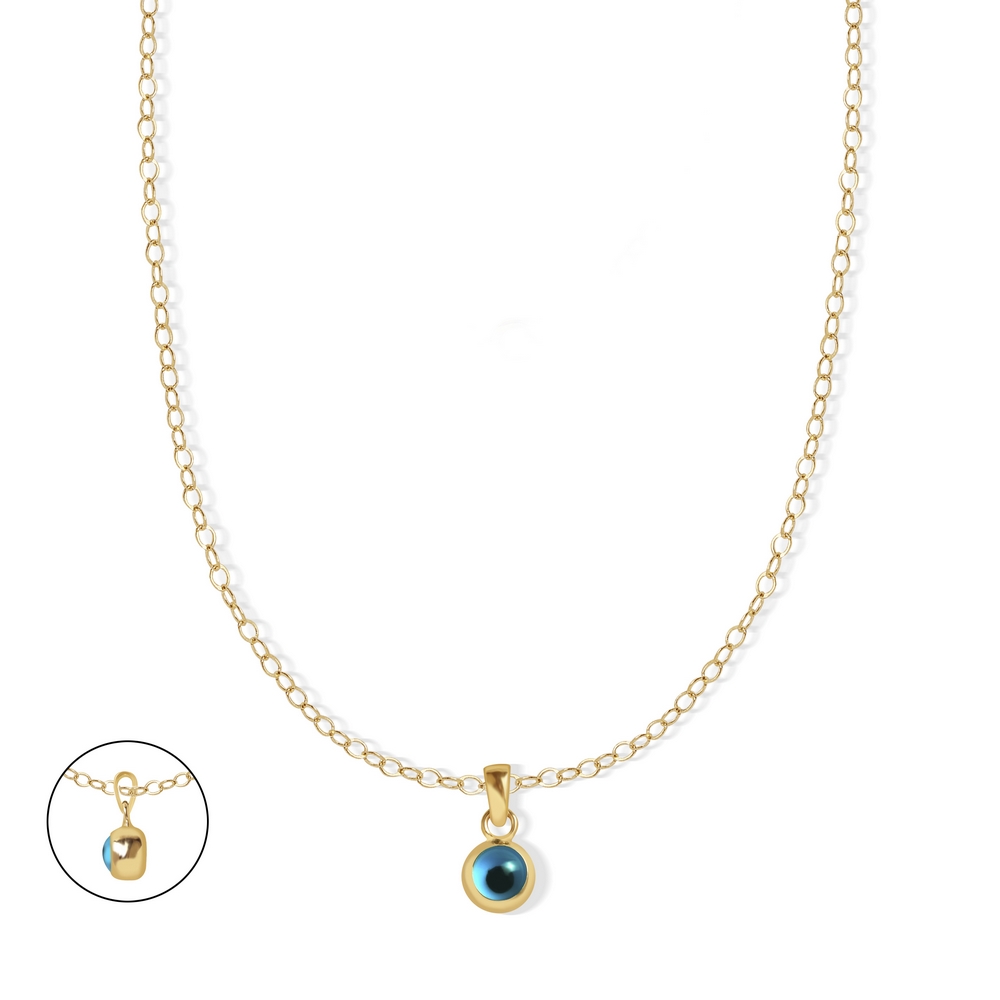 14 Ayar Sarı Altın Göz Figürlü Kolye