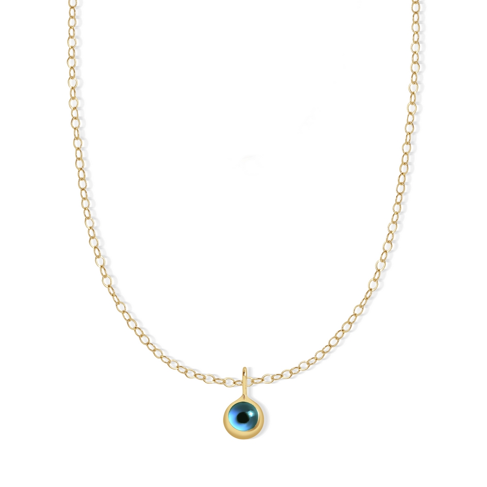 14 Ayar Sarı Altın Göz Figürlü Kolye