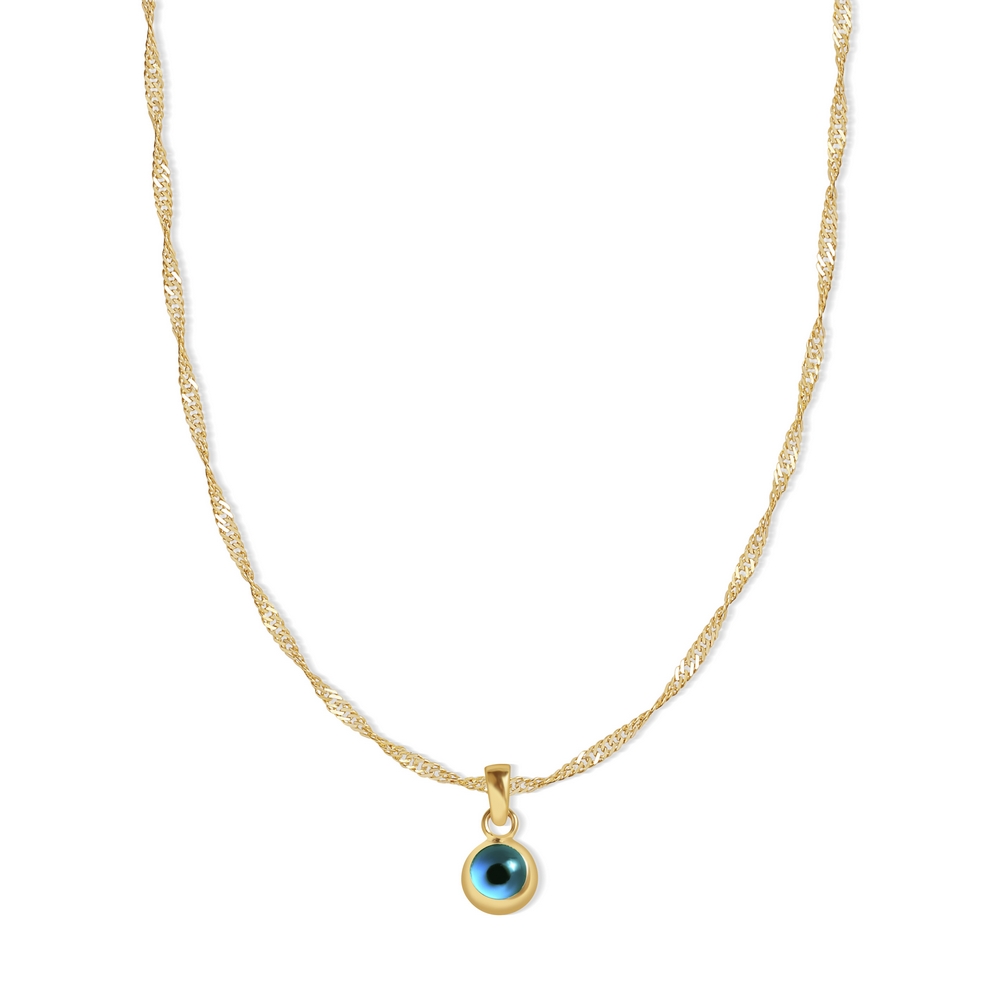 14 Ayar Sarı Altın Göz Figürlü Kolye