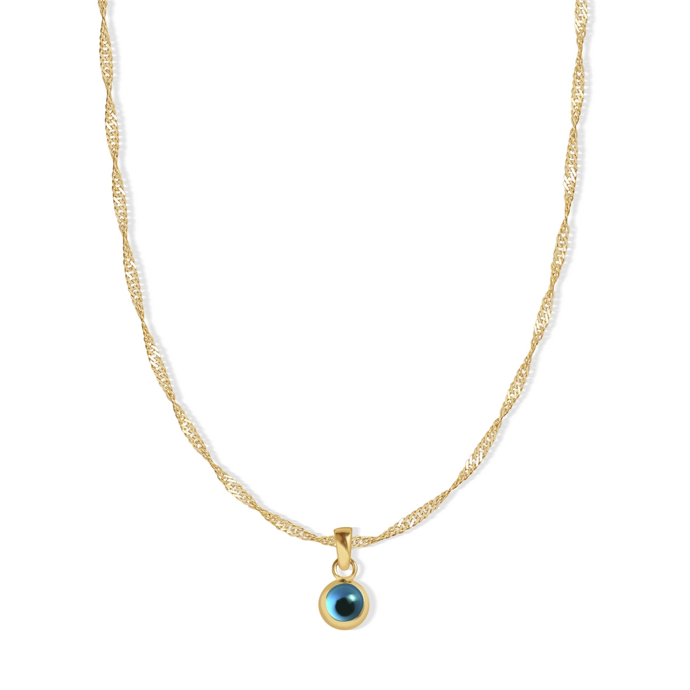 14 Ayar Sarı Altın Göz Figürlü Kolye