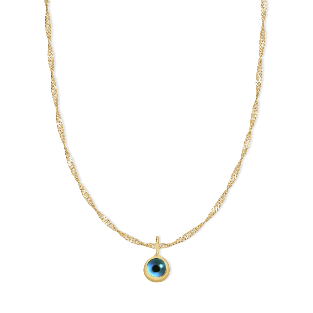 14 Ayar Sarı Altın Göz Figürlü Kolye