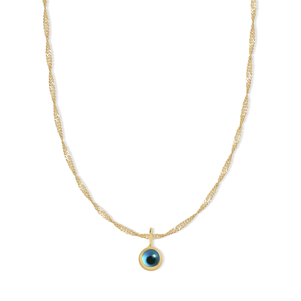 14 Ayar Sarı Altın Göz Figürlü Kolye