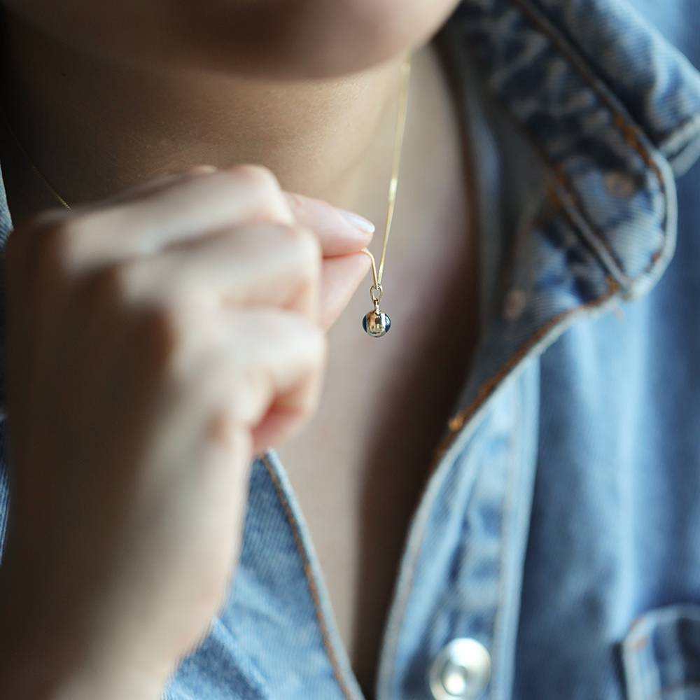 14 Ayar Sarı Altın Göz Figürlü Kolye