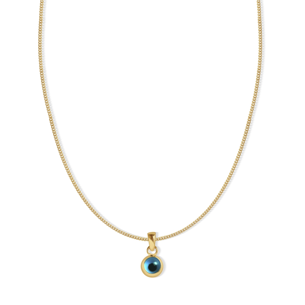 14 Ayar Sarı Altın Göz Figürlü Kolye