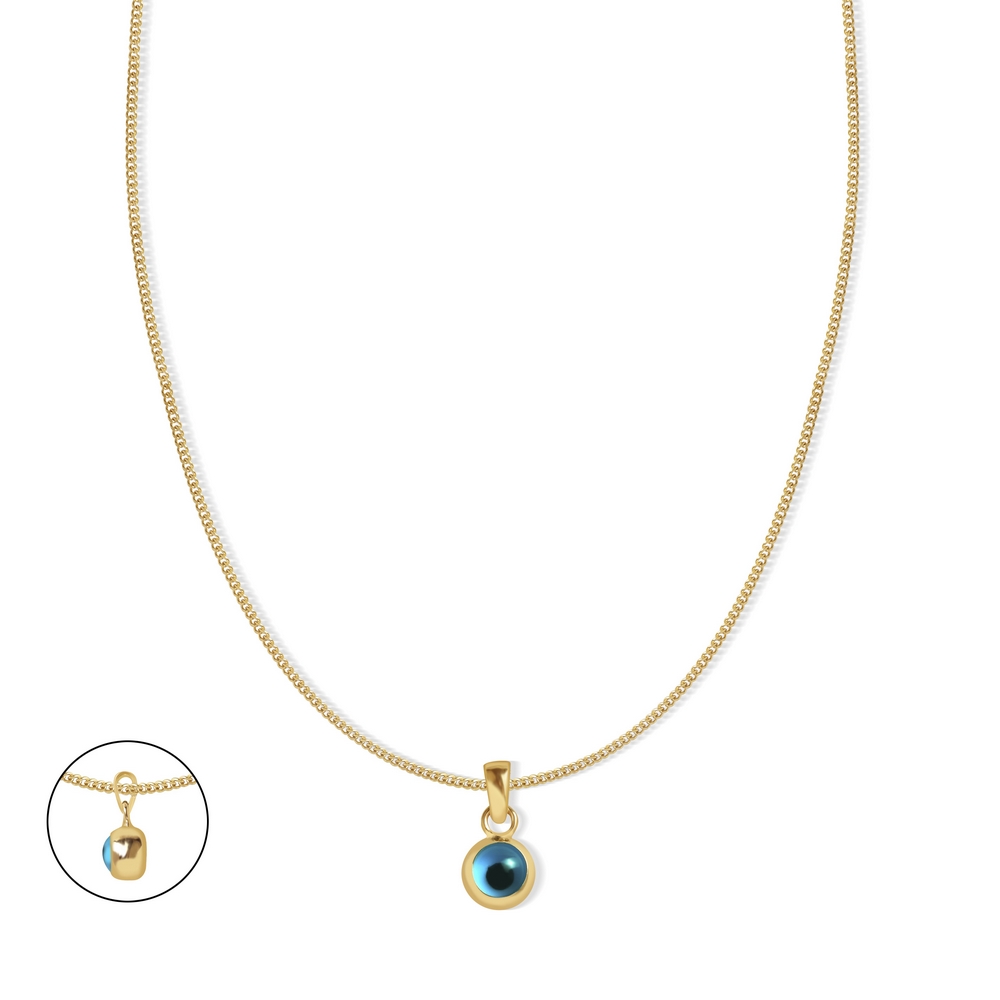 14 Ayar Sarı Altın Göz Figürlü Kolye