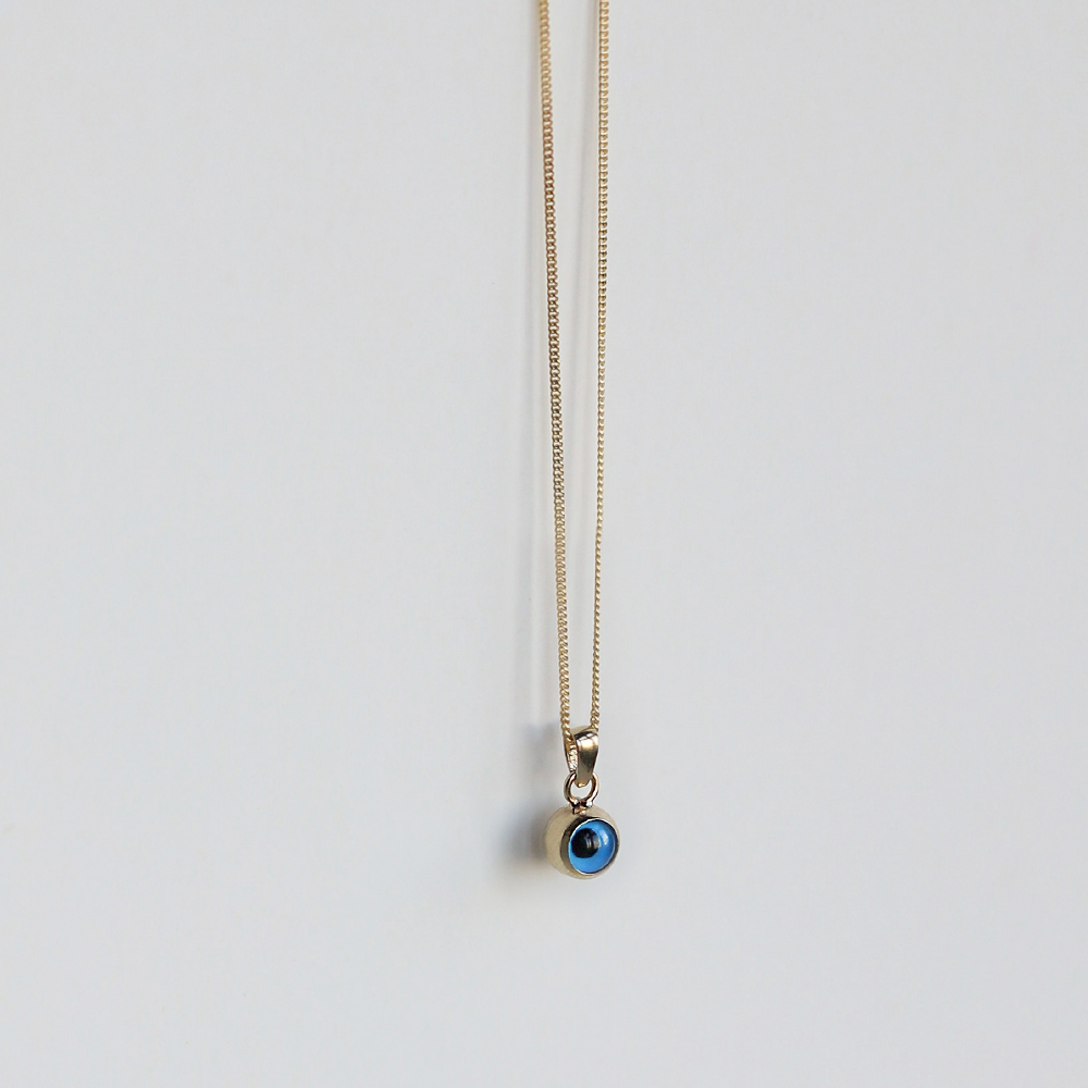 14 Ayar Sarı Altın Göz Figürlü Kolye